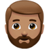 🧔🏽‍♂️ man: medium skin tone, beard display on Apple